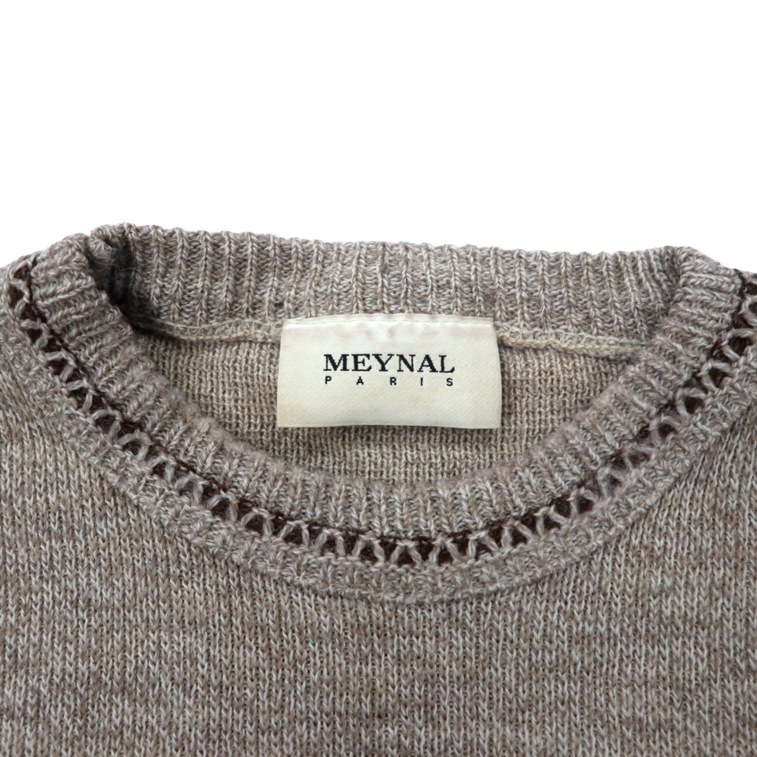 MEYNAL Maglione 3D in maglia dalla Francia, XL, beige, cotone, fantasia all-over
