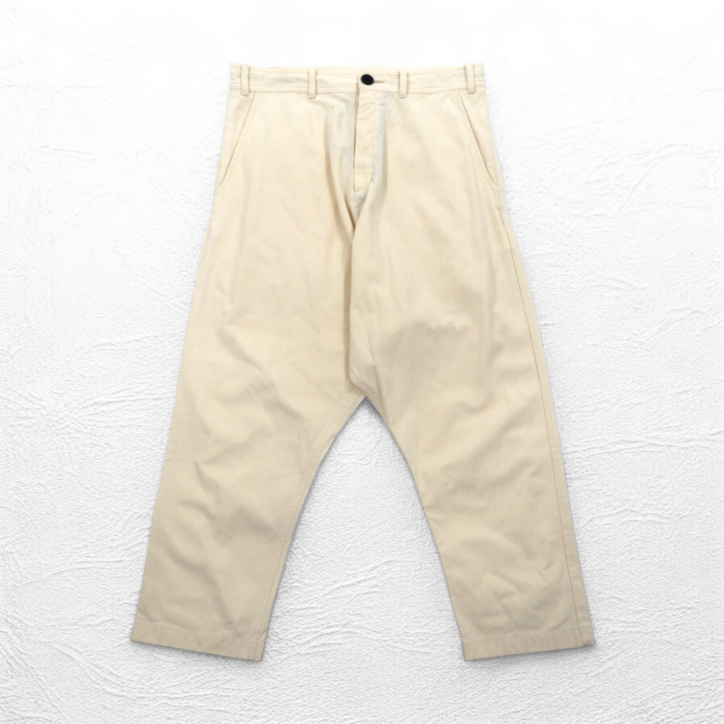 O project ワイド サルエル パンツ REGULAR FIT TROUSERS トラウザーズ S コットン ベージュ 日本製