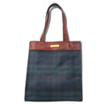 POLO RALPH LAUREN Borsa tote verde a quadri in PVC con inserti in pelle