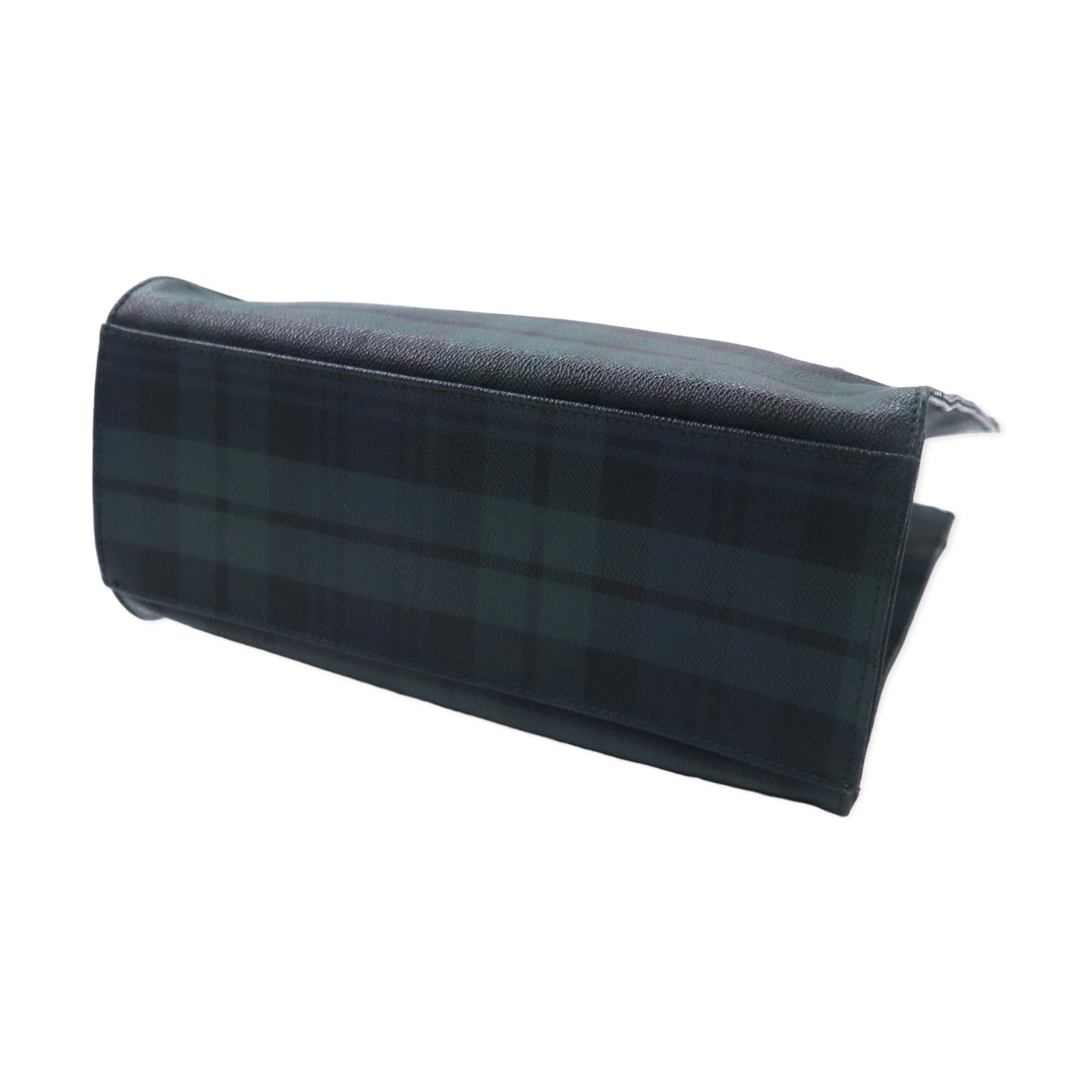 POLO RALPH LAUREN Borsa tote verde a quadri in PVC con inserti in pelle