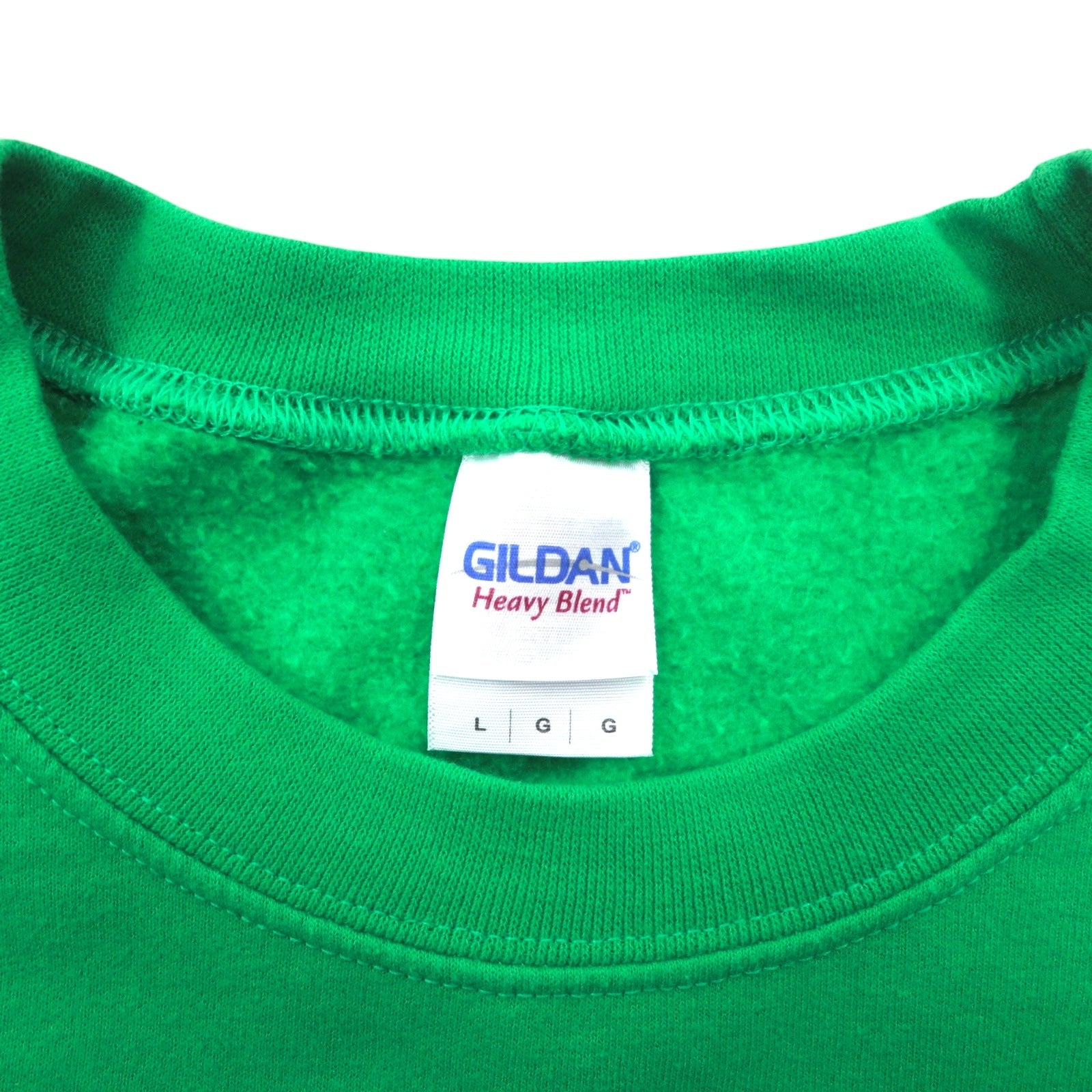 GILDAN Felpa girocollo L verde stampata con interno felpato ATTACK VOLLEYBALL, prodotta in Honduras