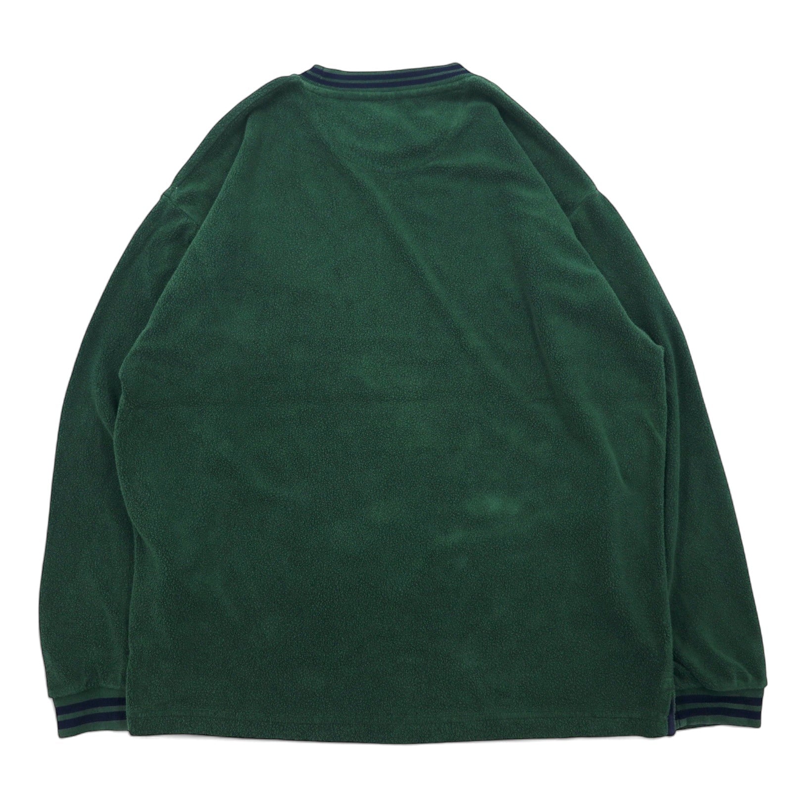 CHAPS RALPH LAUREN anni '90 felpa in spugna con profili a costine, taglia L, verde, cotone, logo ricamato.