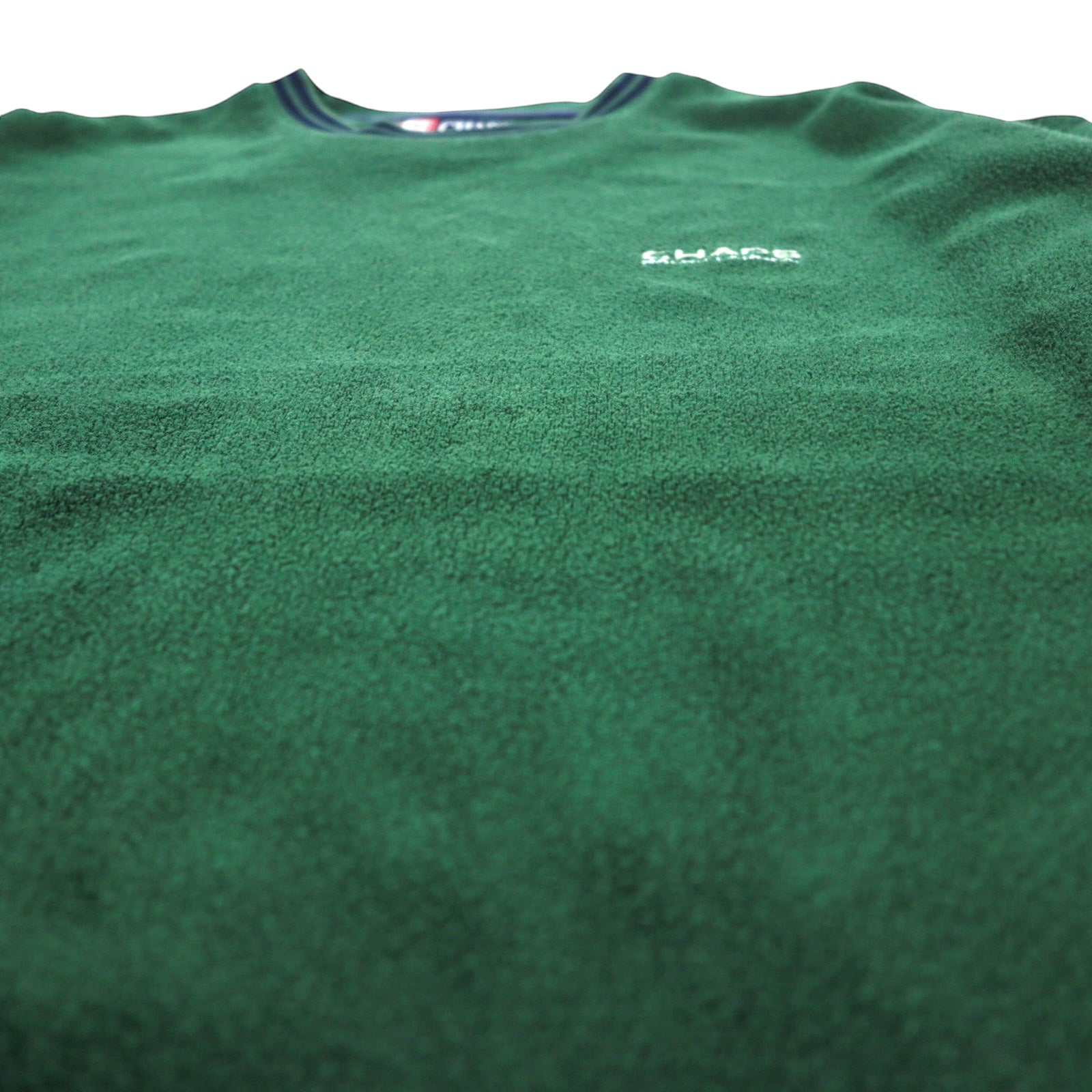 CHAPS RALPH LAUREN anni '90 felpa in spugna con profili a costine, taglia L, verde, cotone, logo ricamato.