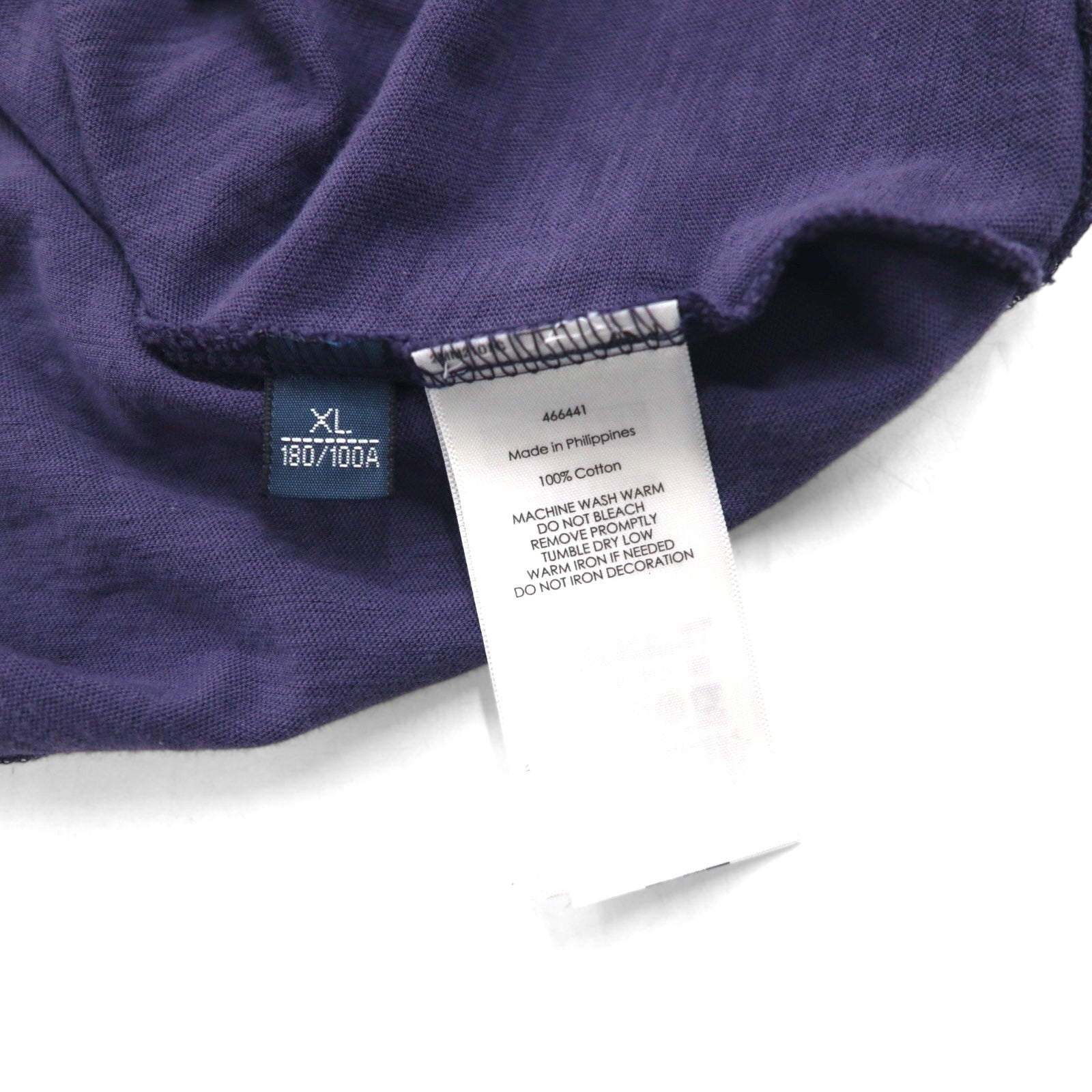 POLO RALPH LAUREN T-shirt con logo stampato U.S.R.L. effetto vintage, taglia XL, colore blu navy, cotone, DM-42, mai indossata
