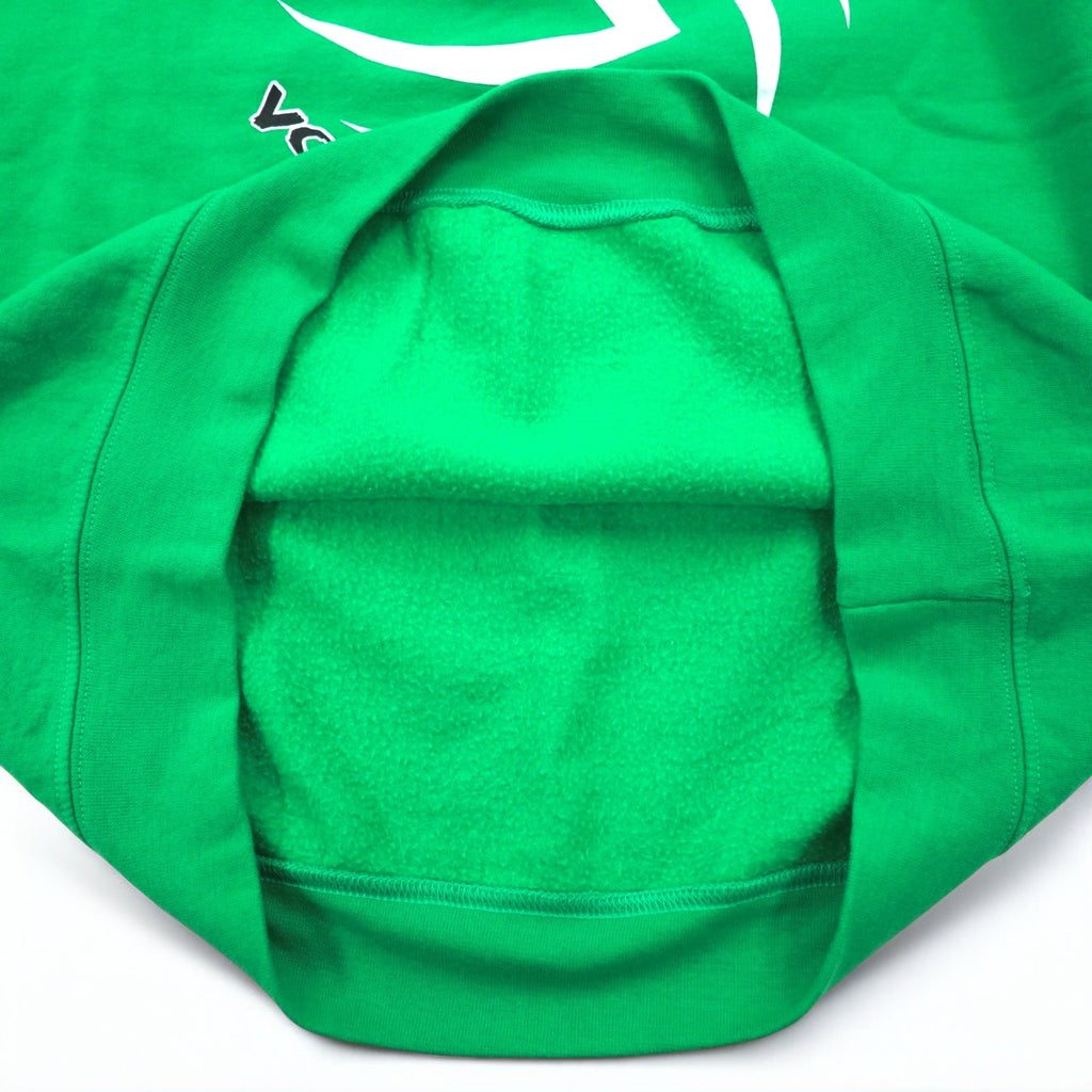 GILDAN Felpa girocollo L verde stampata con interno felpato ATTACK VOLLEYBALL, prodotta in Honduras