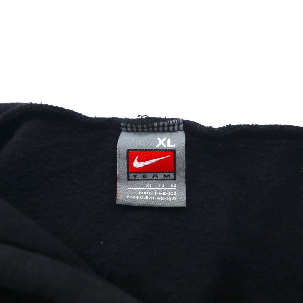NIKE 00年代 TEAMタグ WAGNER BASEBALL プリントパーカー XL ブラック コットン センタースウッシュ ロゴ刺繍
