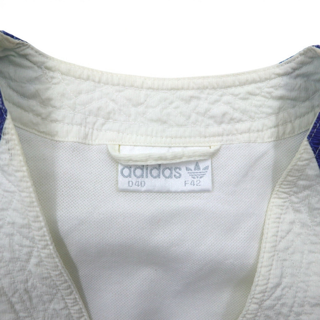 adidas 90年代 銀タグ ジップアップ テック ベスト XL ホワイト ポリエステル 中国漢文