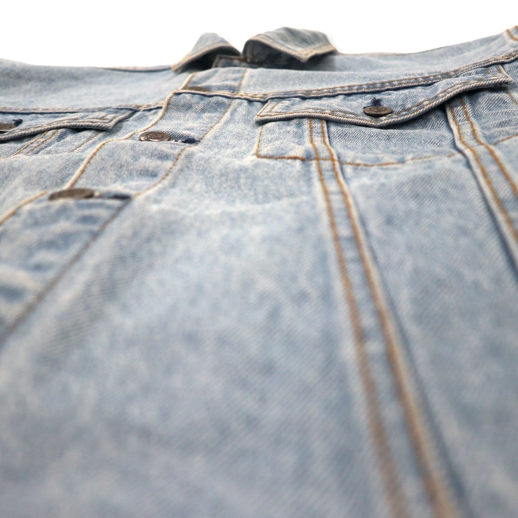 Hard Rock Cafe Anni '90 Giacca di jeans Blouson L Blu Lavaggio chiaro Cotone Ricamo logo posteriore GUAM USA
