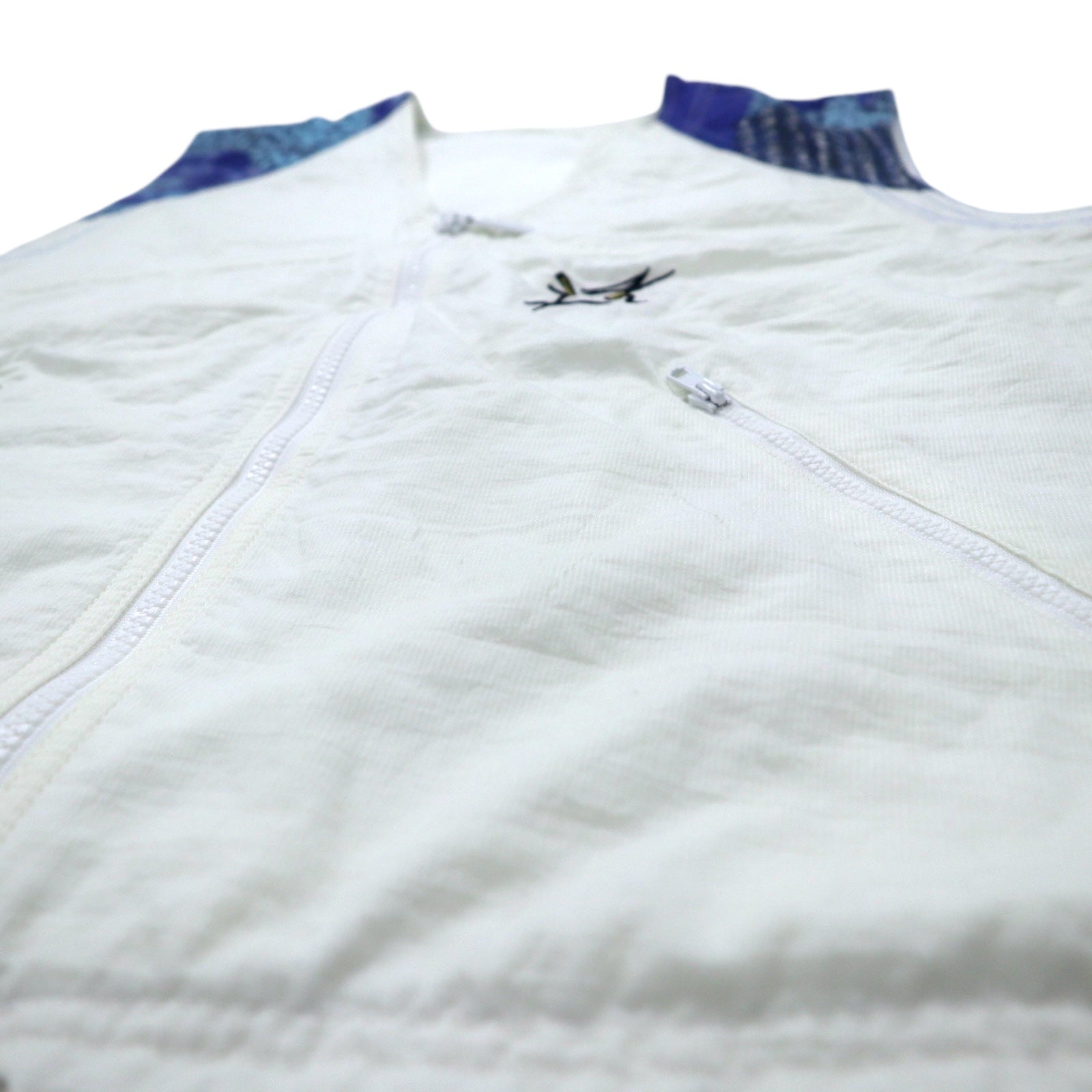 adidas anni '90 etichetta argentata gilet tecnico con zip XL bianco poliestere cinese
