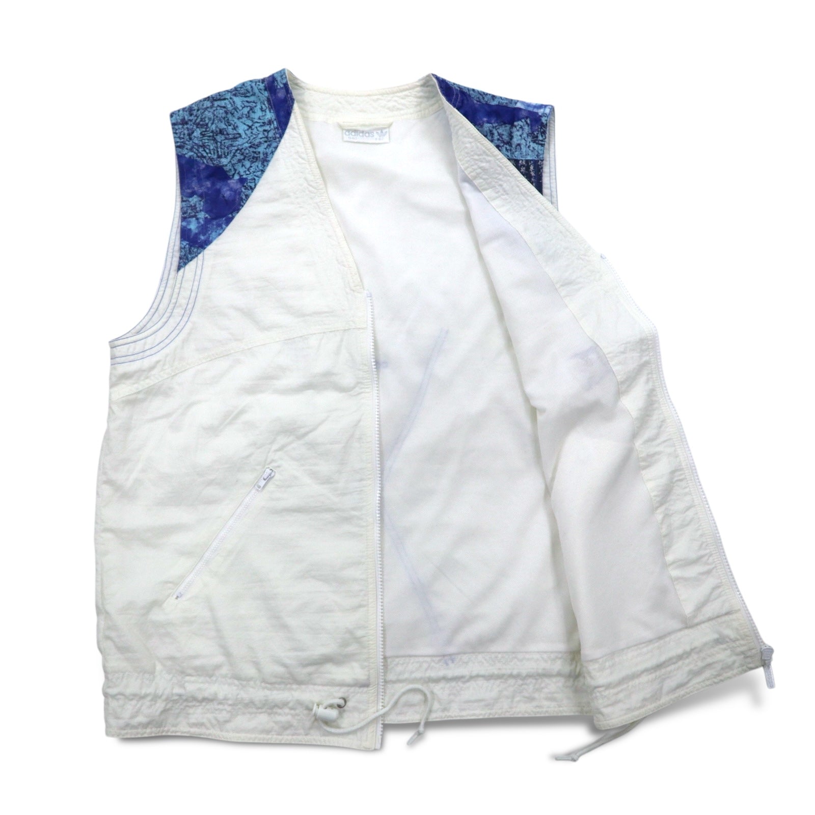 adidas anni '90 etichetta argentata gilet tecnico con zip XL bianco poliestere cinese