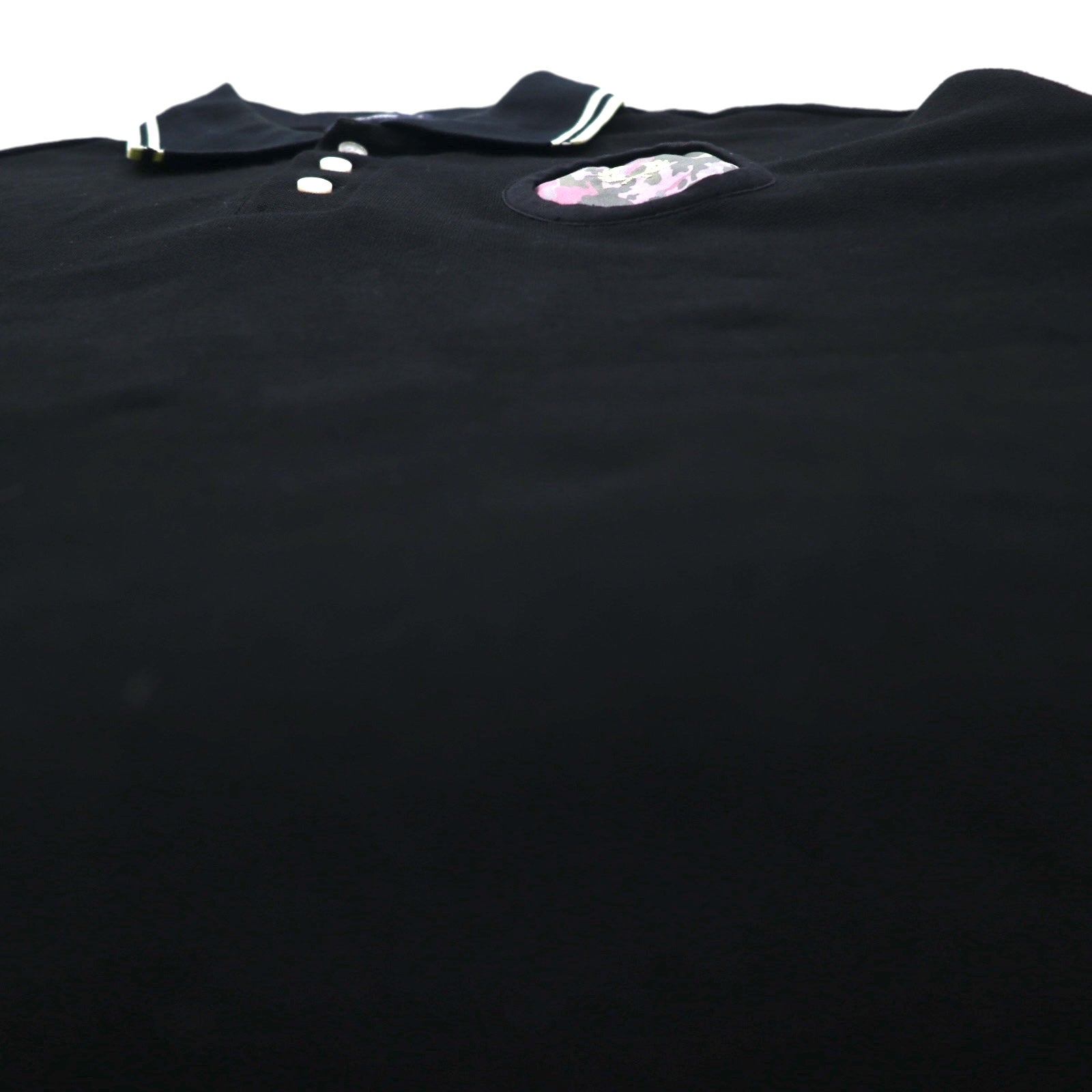 FRED PERRY × AKANE UTSUNOMIYA Polo a maniche corte taglio ampio S nero cotone Piqué Shirt F5334 Made in Japan