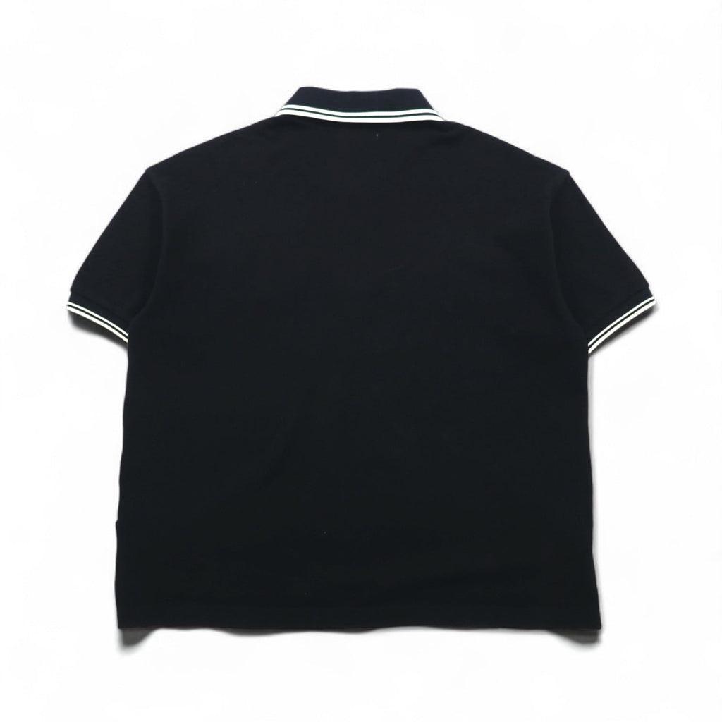 FRED PERRY × AKANE UTSUNOMIYA Polo a maniche corte taglio ampio S nero cotone Piqué Shirt F5334 Made in Japan