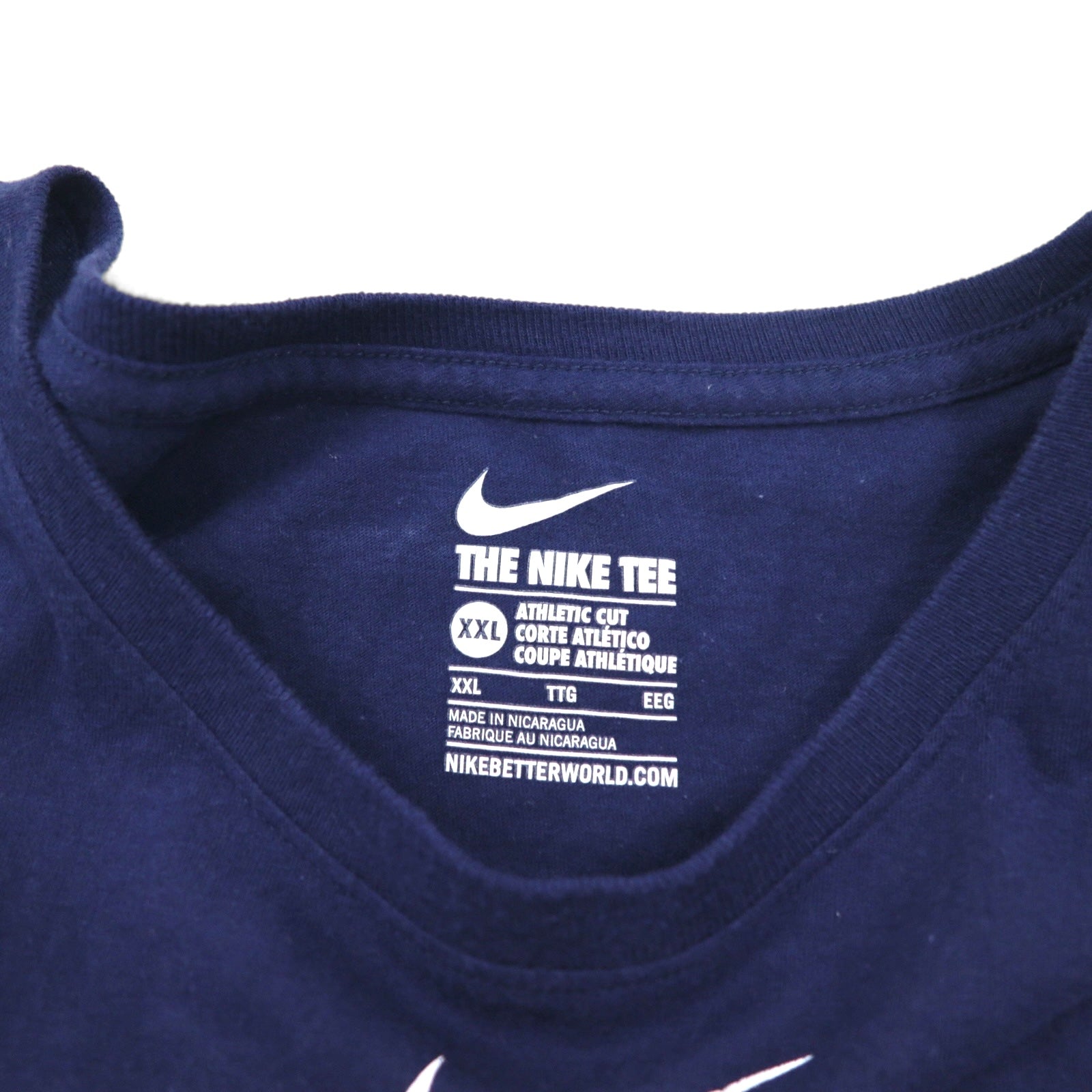NIKE T-shirt da baseball stampata 2XL blu navy cotone MLB INDIANS Center Swoosh