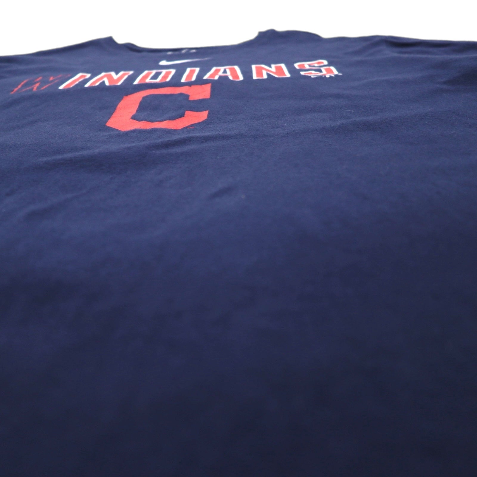 NIKE T-shirt da baseball stampata 2XL blu navy cotone MLB INDIANS Center Swoosh