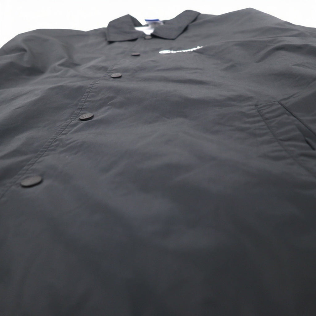 Champion 90年代 オーバーサイズ コーチジャケット M ブラック ナイロン メッシュライナー スクリプトロゴ
