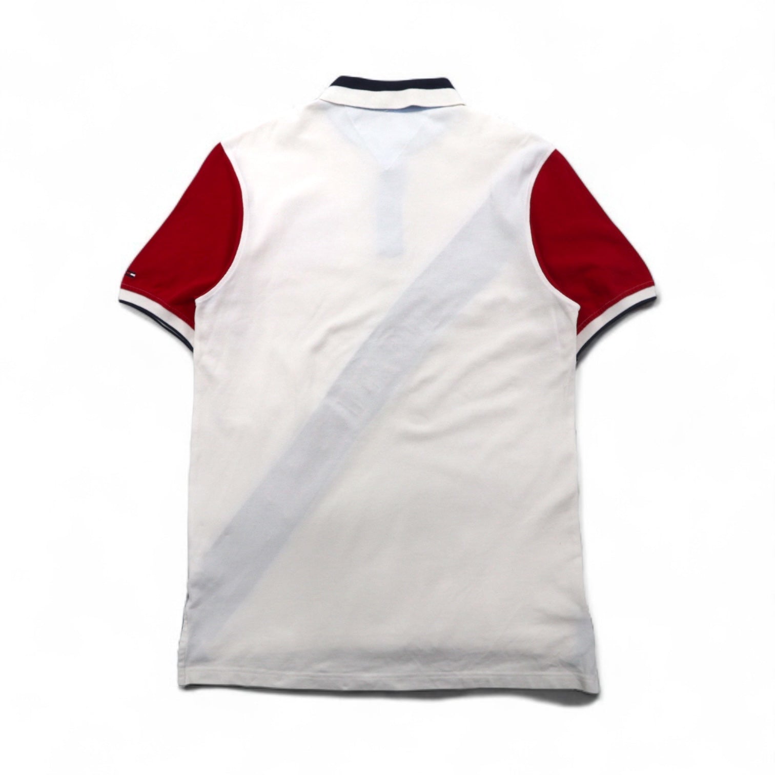 TOMMY HILFIGER Polo L Bianca Cotone Piqué Numerate Logo Ricamato Mai Usata