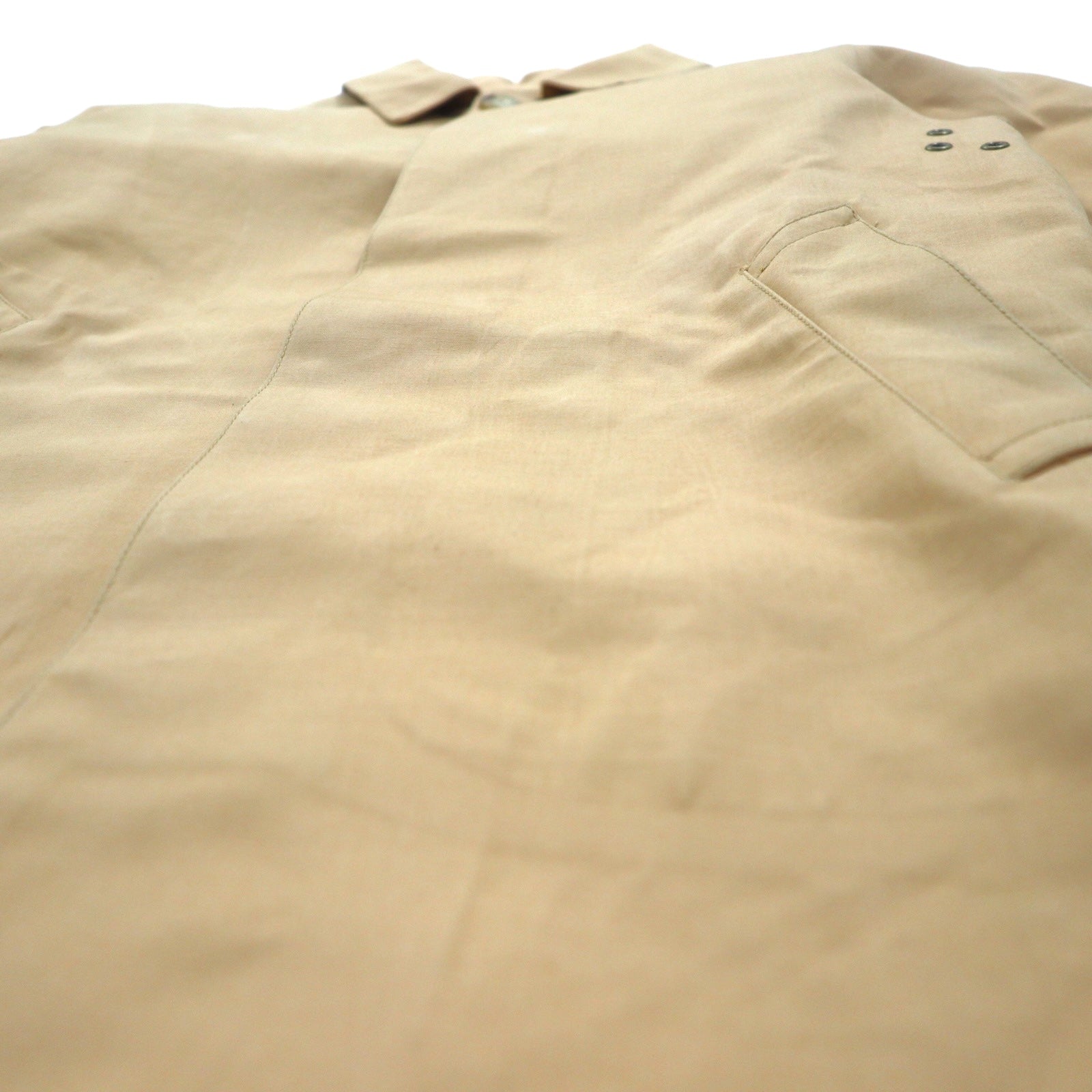 RALPH LAUREN anni '90 Impermeabile con collo a listino in gomma taglia S Beige Fodera a quadri
