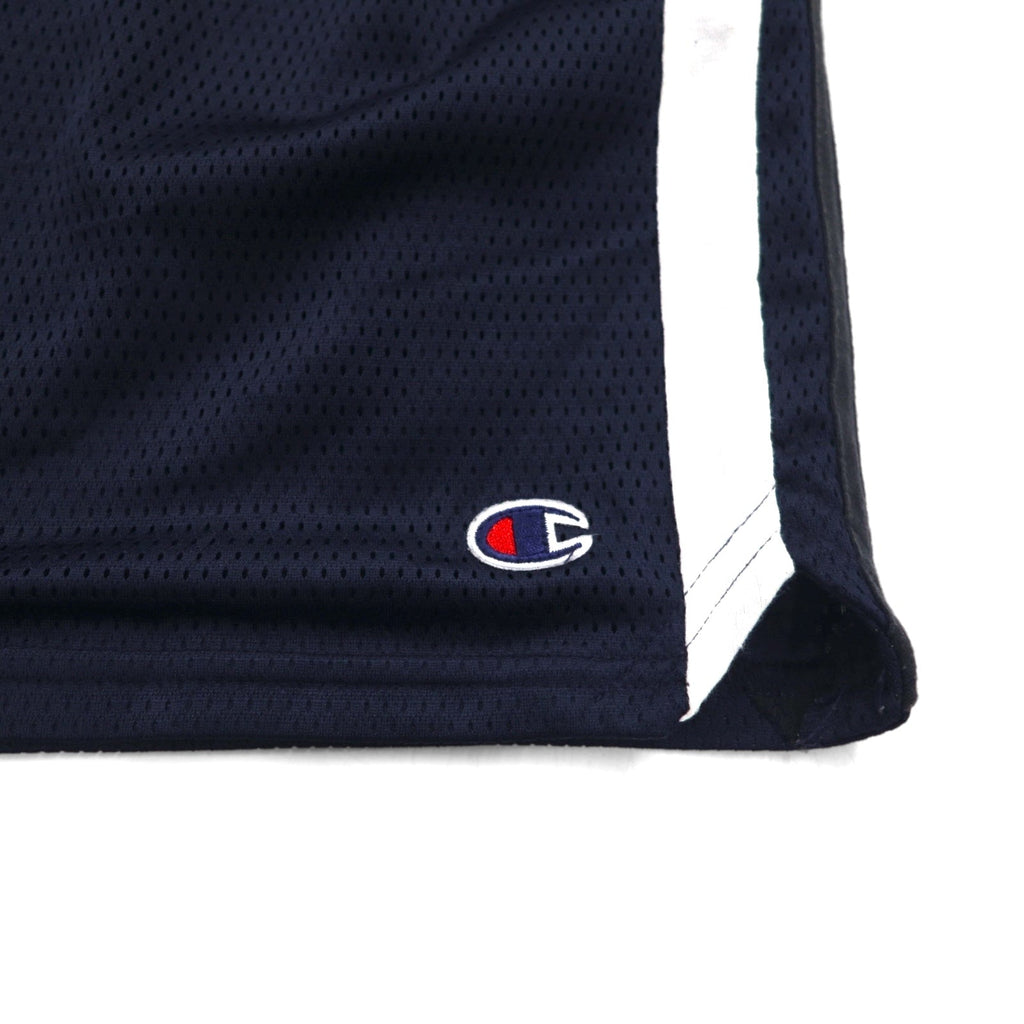 Pantaloncini corti Champion in mesh, taglia 2XL, blu navy, con banda laterale e logo, made in El Salvador