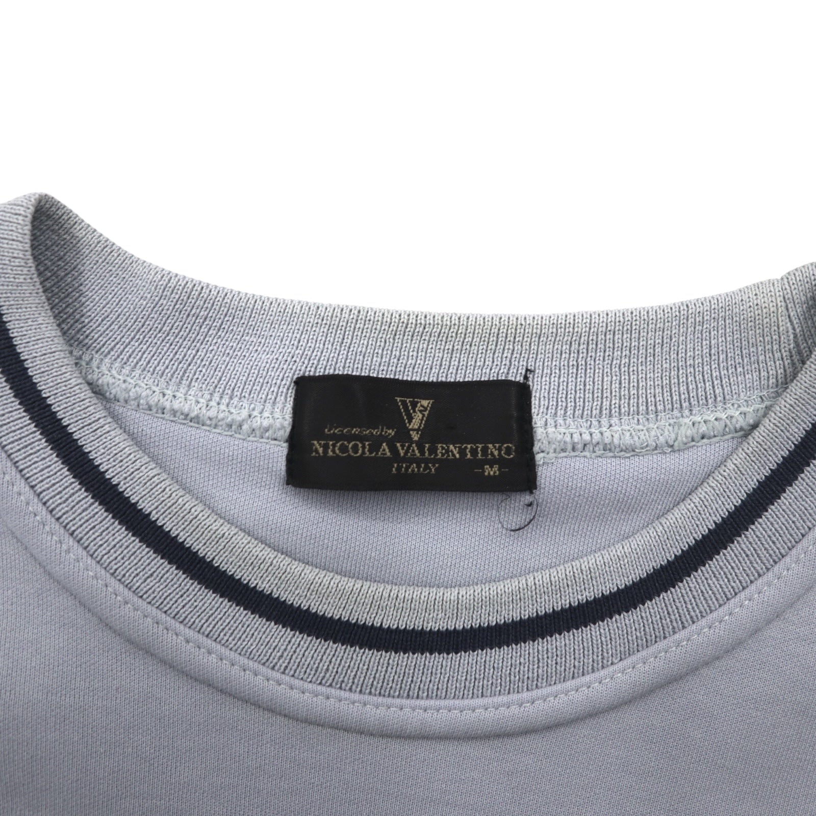 Anni '90 NICOLA VALENTINO Felpa con logo ricamato, taglia M, blu, cotone