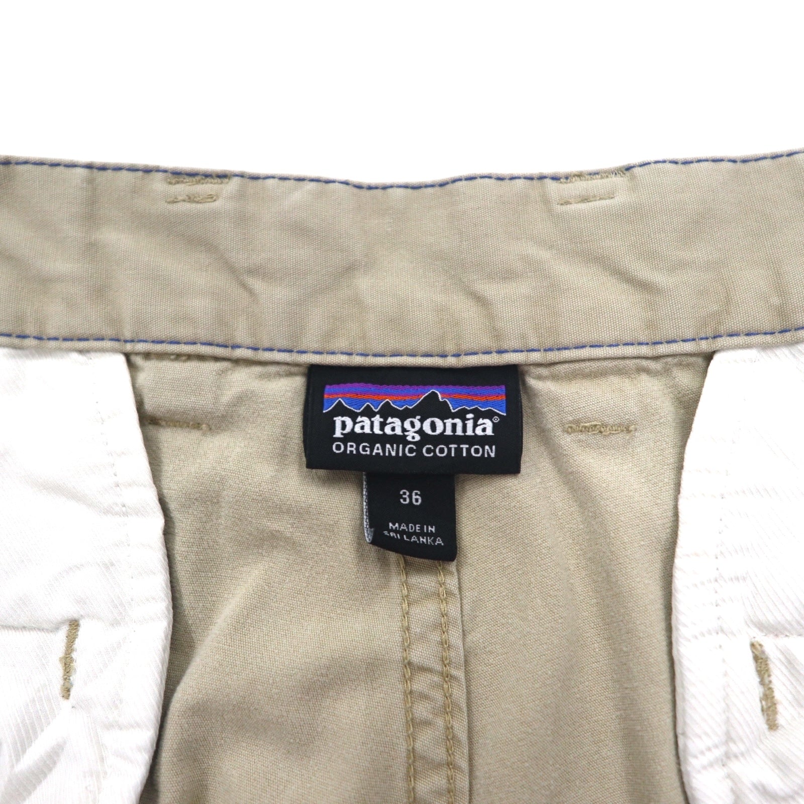 patagonia All-Wear shorts pantaloncini L beige cotone organico 57675 Made in Sri Lanka