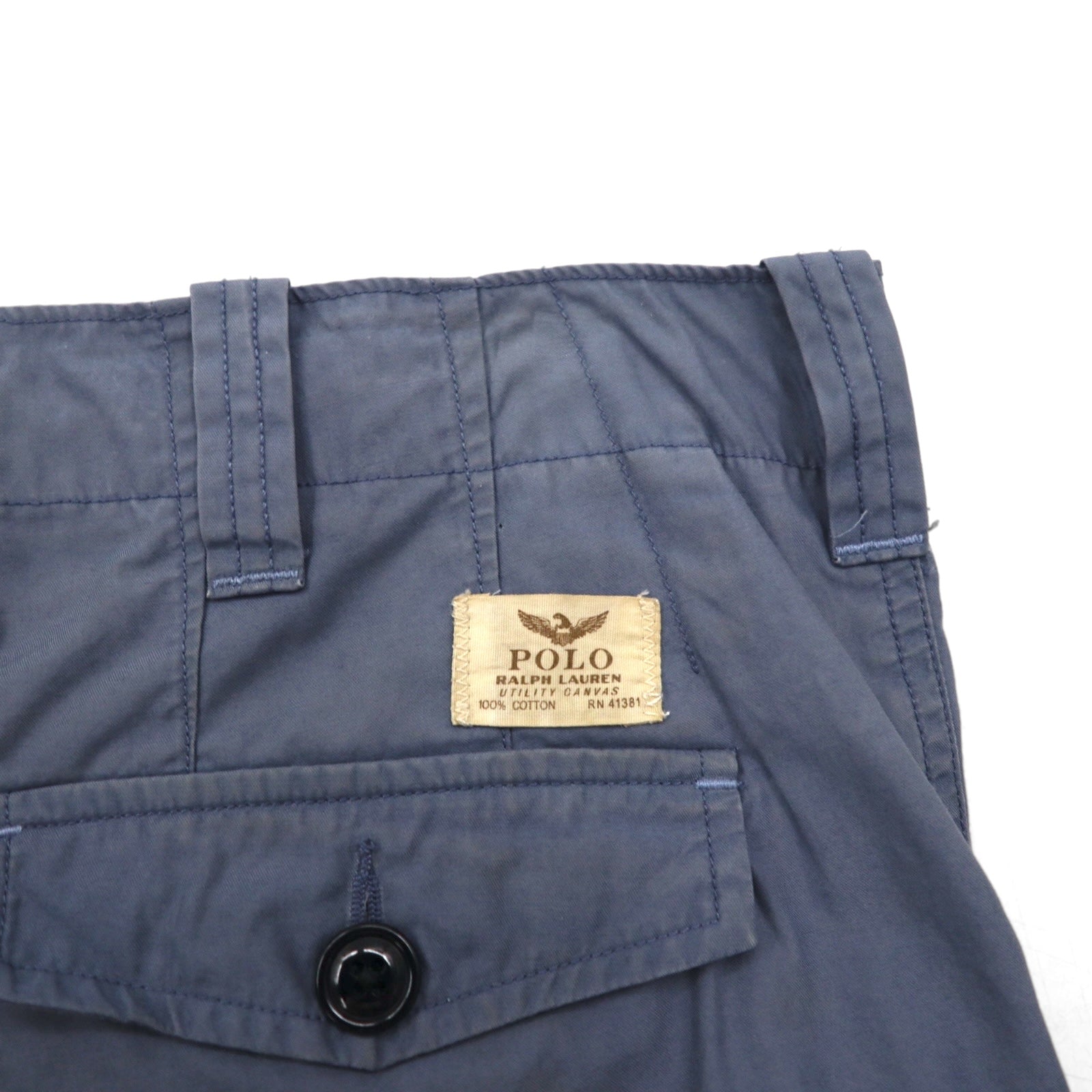POLO RALPH LAUREN Utility Canvas Baggy Short Cargo Pants Shorts L Grey Knee-Length