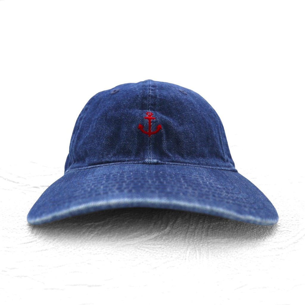 BLUE BLUE × NEW ERA Berretto da baseball, taglia unica, con cinturino, denim indaco, ricamo a ancora