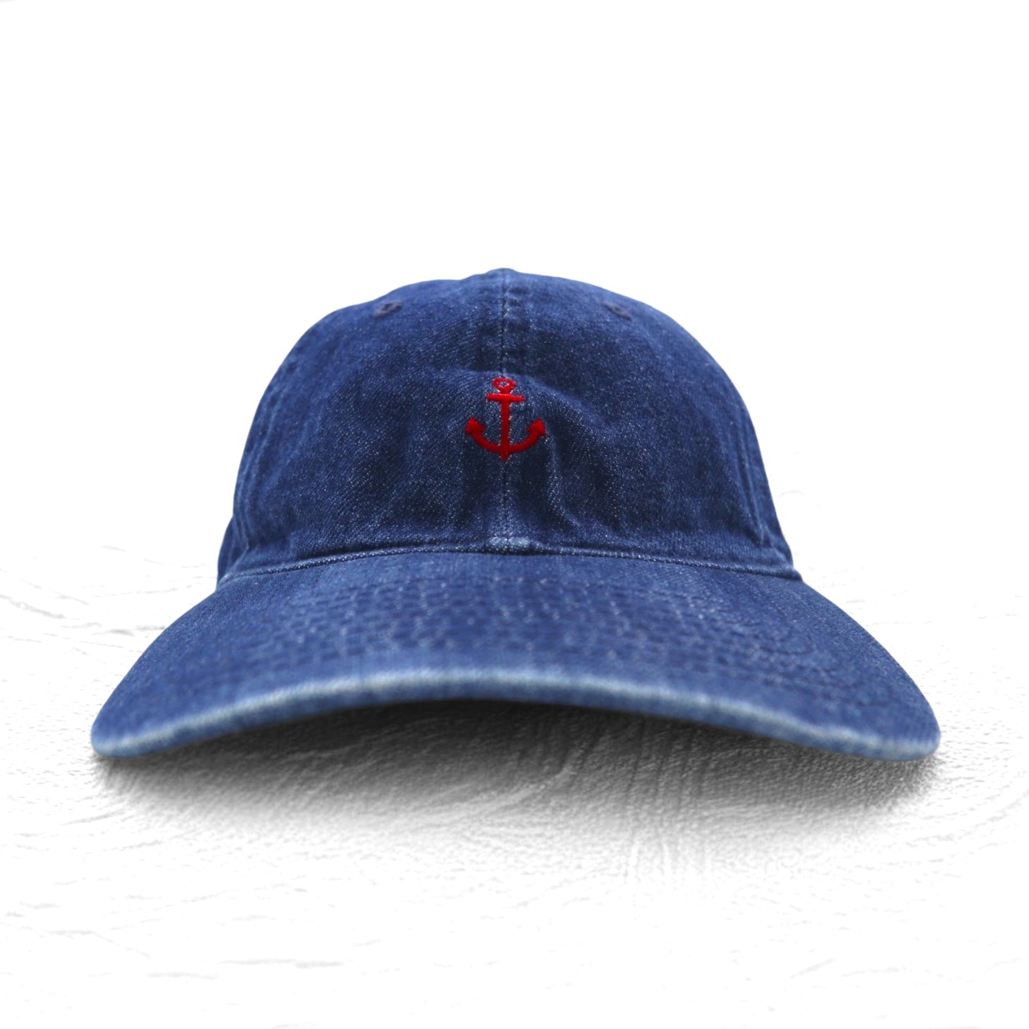 BLUE BLUE × NEW ERA Berretto da baseball, taglia unica, con cinturino, denim indaco, ricamo a ancora