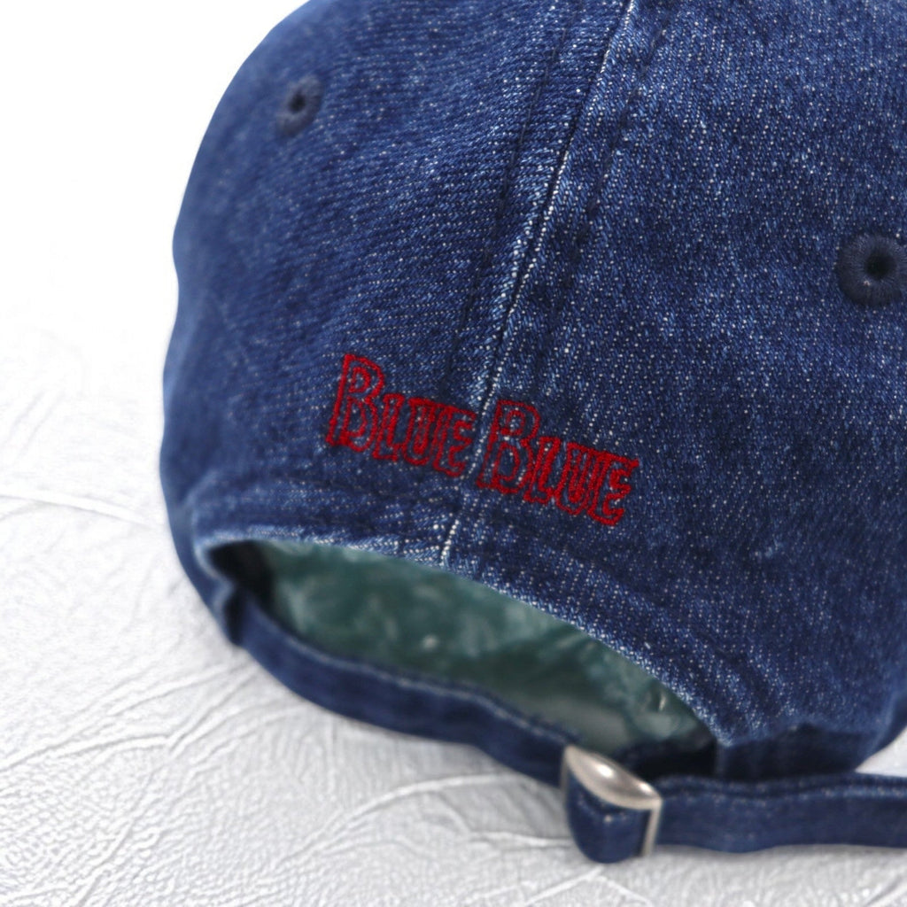 BLUE BLUE × NEW ERA Berretto da baseball, taglia unica, con cinturino, denim indaco, ricamo a ancora