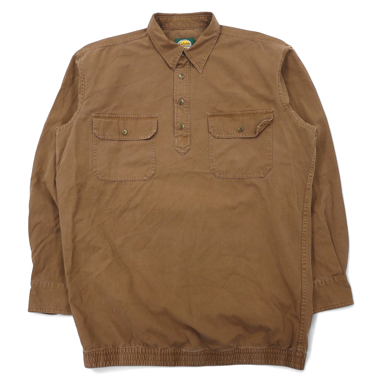 Camicia da lavoro pullover Cabela's OUTDOOR GEAR, taglia L, cachi, cotone, mezza abbottonatura