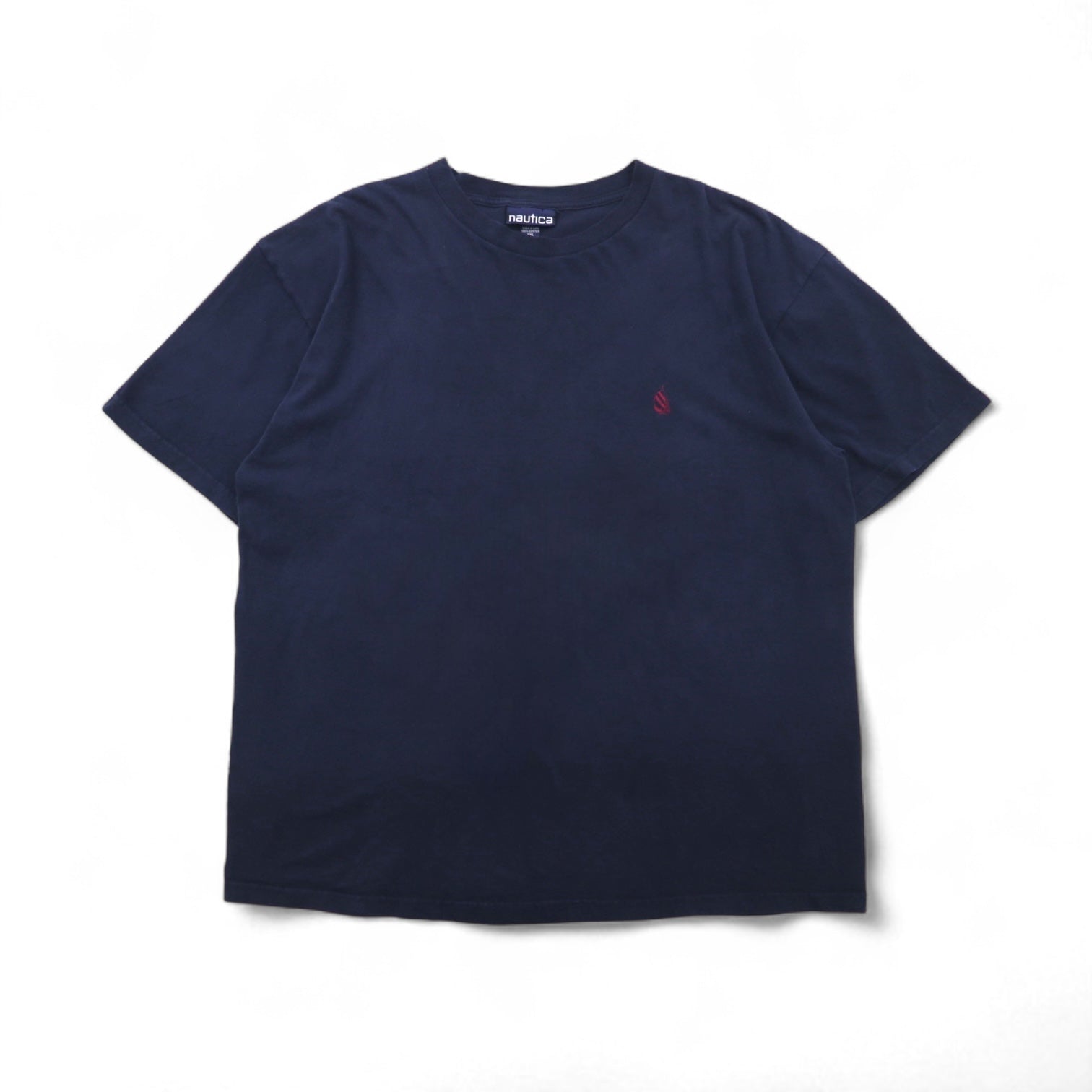 Nautica Anni '90 Made in USA Maglietta con logo ricamato 2XL Blu navy Cotone