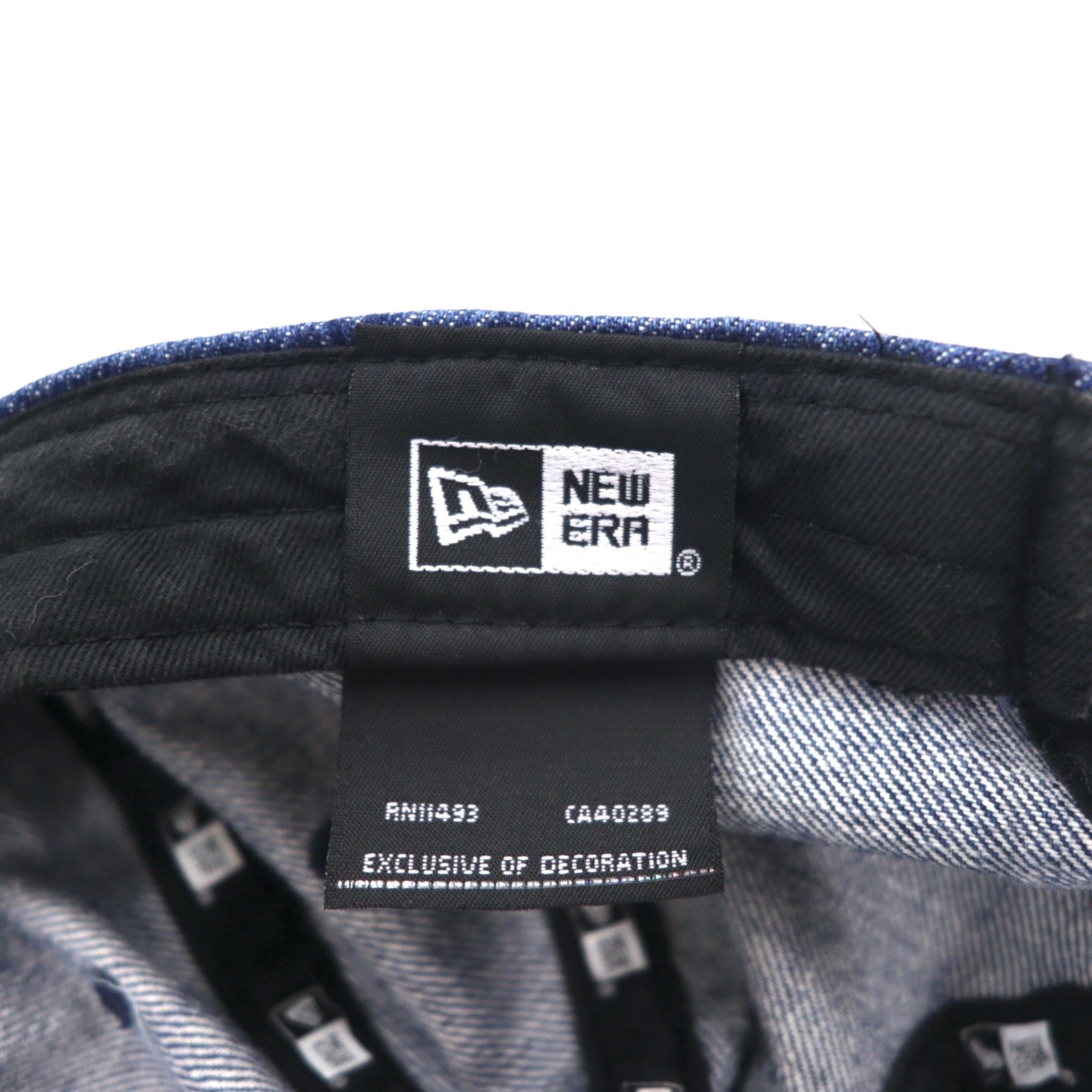 BLUE BLUE × NEW ERA Berretto da baseball, taglia unica, con cinturino, denim indaco, ricamo a ancora