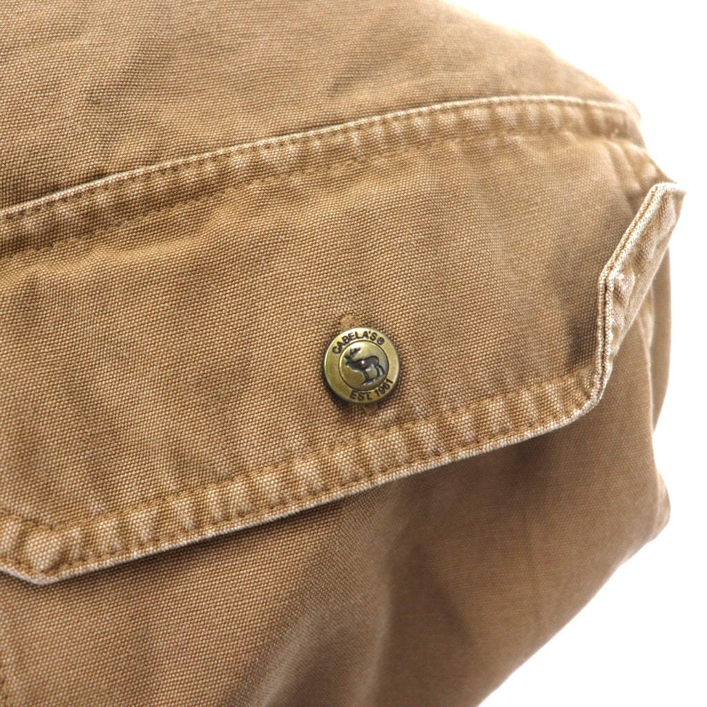 Camicia da lavoro pullover Cabela's OUTDOOR GEAR, taglia L, cachi, cotone, mezza abbottonatura