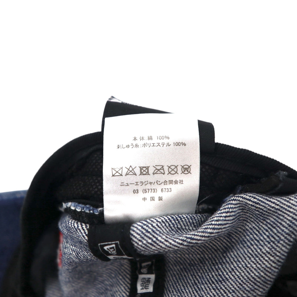BLUE BLUE × NEW ERA Berretto da baseball, taglia unica, con cinturino, denim indaco, ricamo a ancora