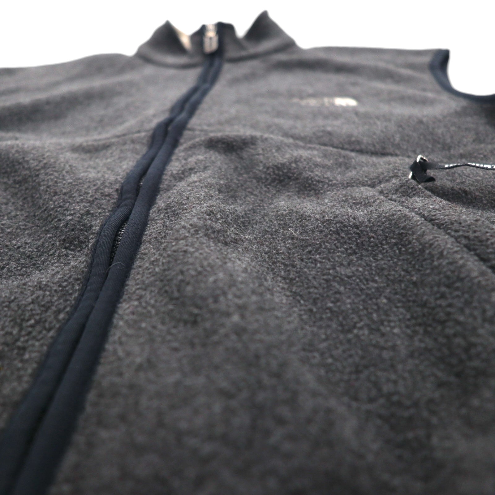 THE NORTH FACE 90年代 USA製 フリース ベスト S グレー ワンポイントロゴ ジップポケット