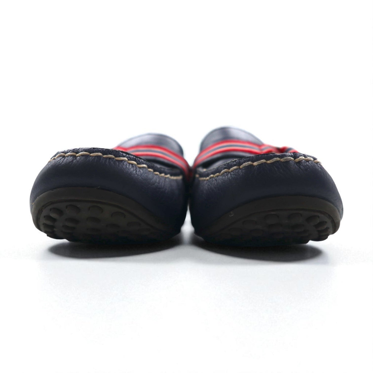 POLO RALPH LAUREN Mocassini con Fiocco Driving Shoes 26.5cm Blu Scuro Pelle Granata WILLEM 11571