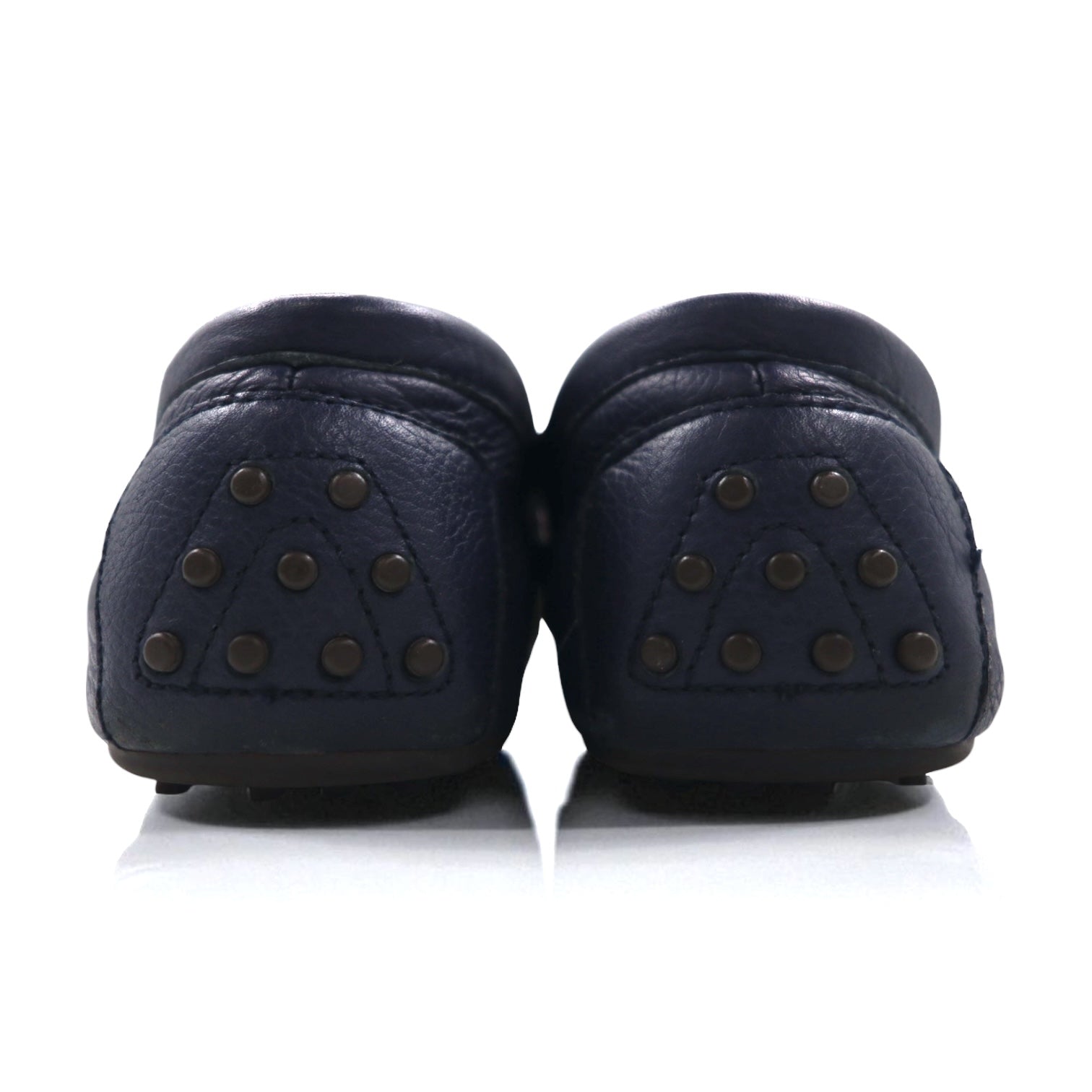 POLO RALPH LAUREN Mocassini con Fiocco Driving Shoes 26.5cm Blu Scuro Pelle Granata WILLEM 11571