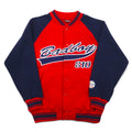 BAD BOY Maglione Stile Baseball anni '90, Taglia M, Rosso Blu, Cotone Felpato, Logo Ricamato