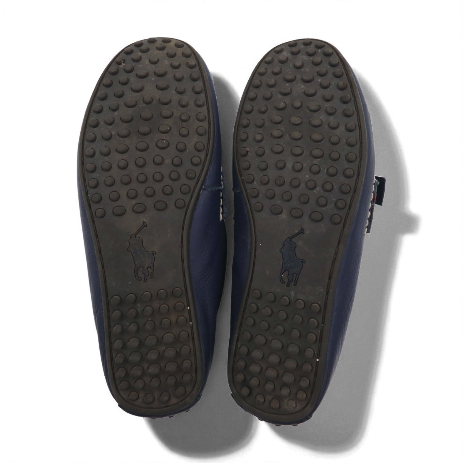POLO RALPH LAUREN Mocassini con Fiocco Driving Shoes 26.5cm Blu Scuro Pelle Granata WILLEM 11571