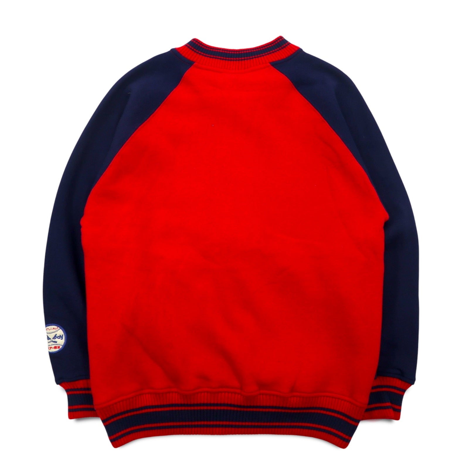 BAD BOY Maglione Stile Baseball anni '90, Taglia M, Rosso Blu, Cotone Felpato, Logo Ricamato