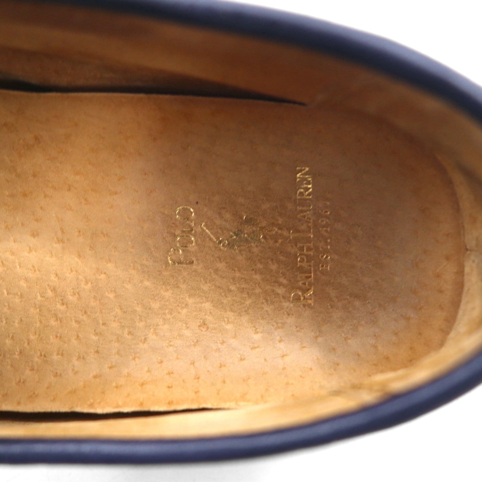 POLO RALPH LAUREN Mocassini con Fiocco Driving Shoes 26.5cm Blu Scuro Pelle Granata WILLEM 11571