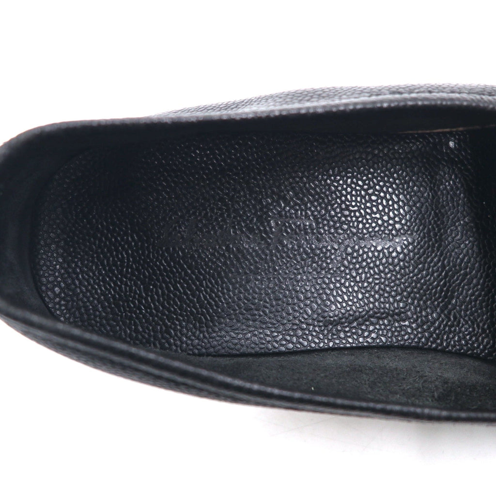 Salvatore Ferragamo Mocassini con frange e morsetto dorato Made in Italy 25.5cm Pelle nera 9097