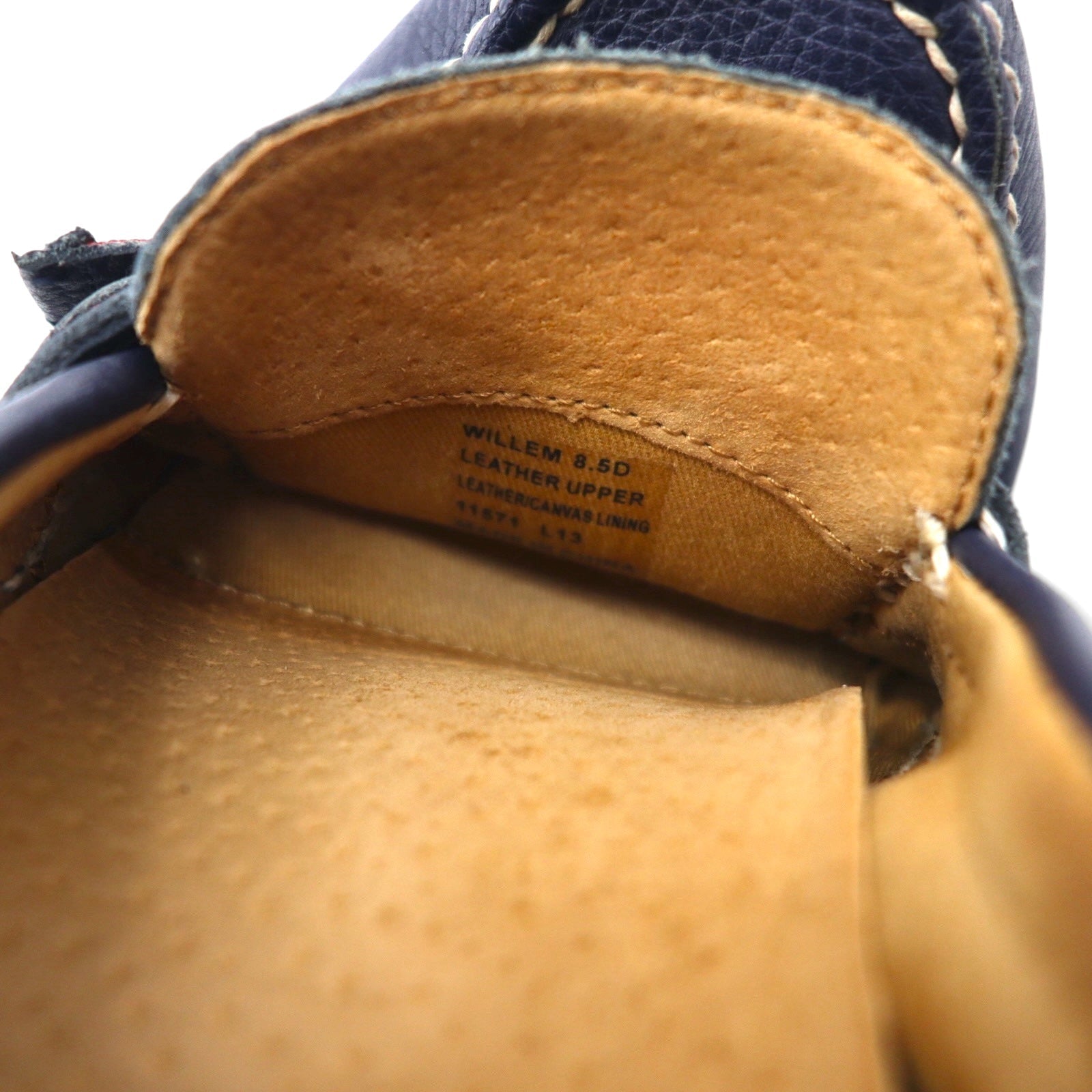 POLO RALPH LAUREN Mocassini con Fiocco Driving Shoes 26.5cm Blu Scuro Pelle Granata WILLEM 11571