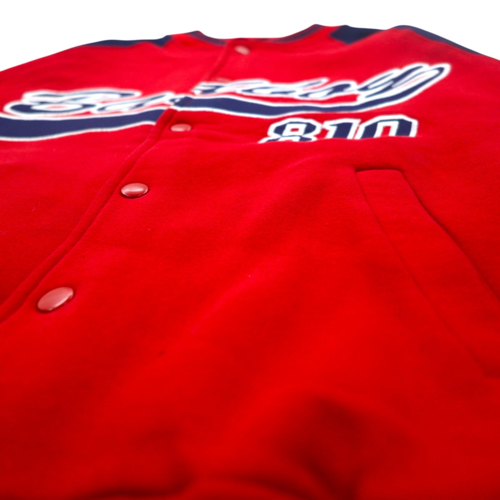 BAD BOY Maglione Stile Baseball anni '90, Taglia M, Rosso Blu, Cotone Felpato, Logo Ricamato