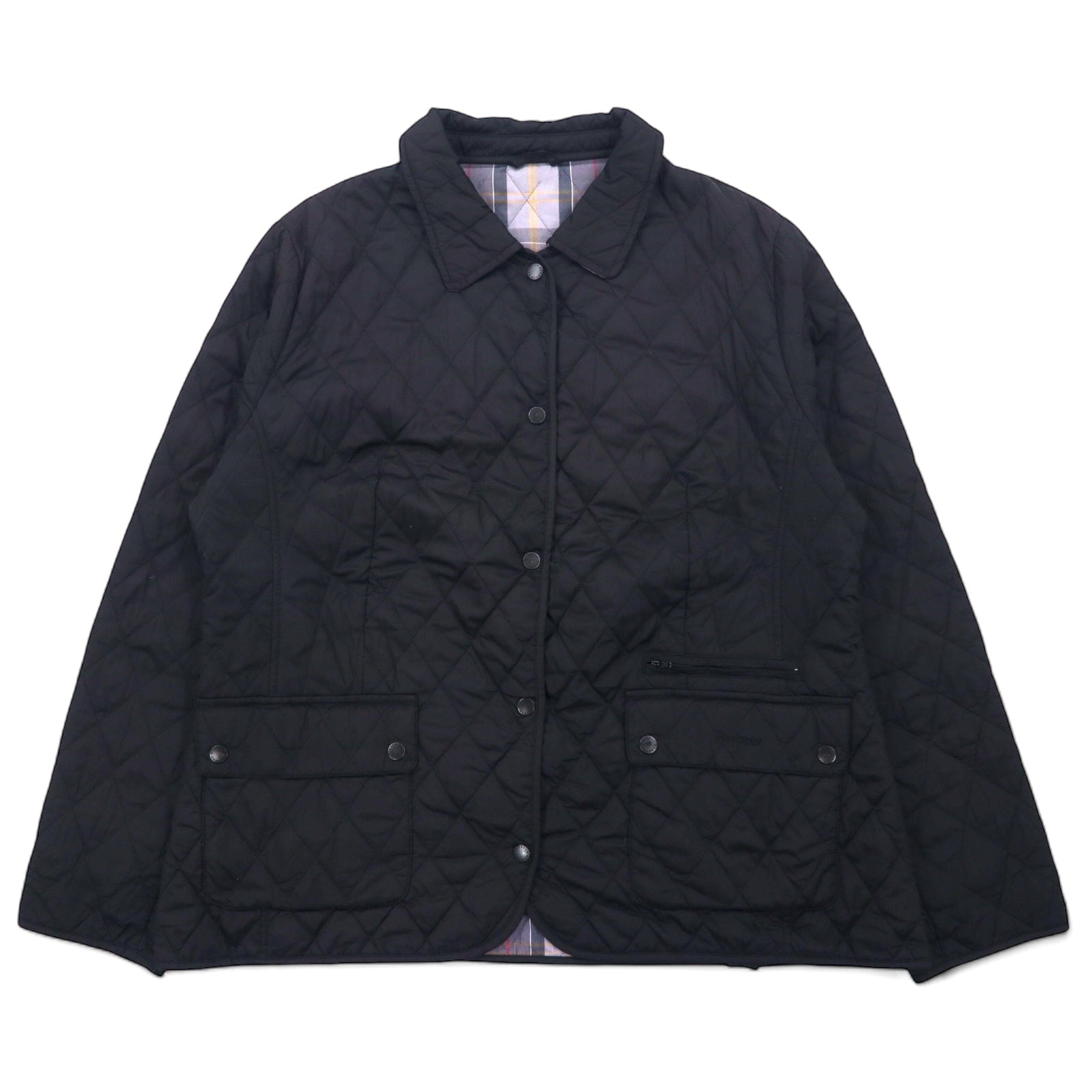 Barbour Giacca trapuntata XL Nera Poliestere Fodera a quadri CYNTHIA MATT QUILT JACKET L2359