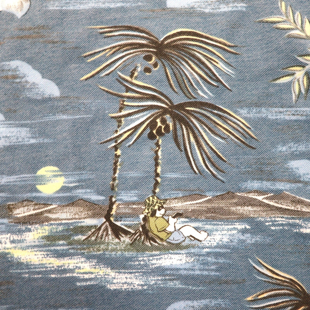 BIG DOGS Anni '90 Polo hawaiana M Blu Fantasia Cotone Poliestere