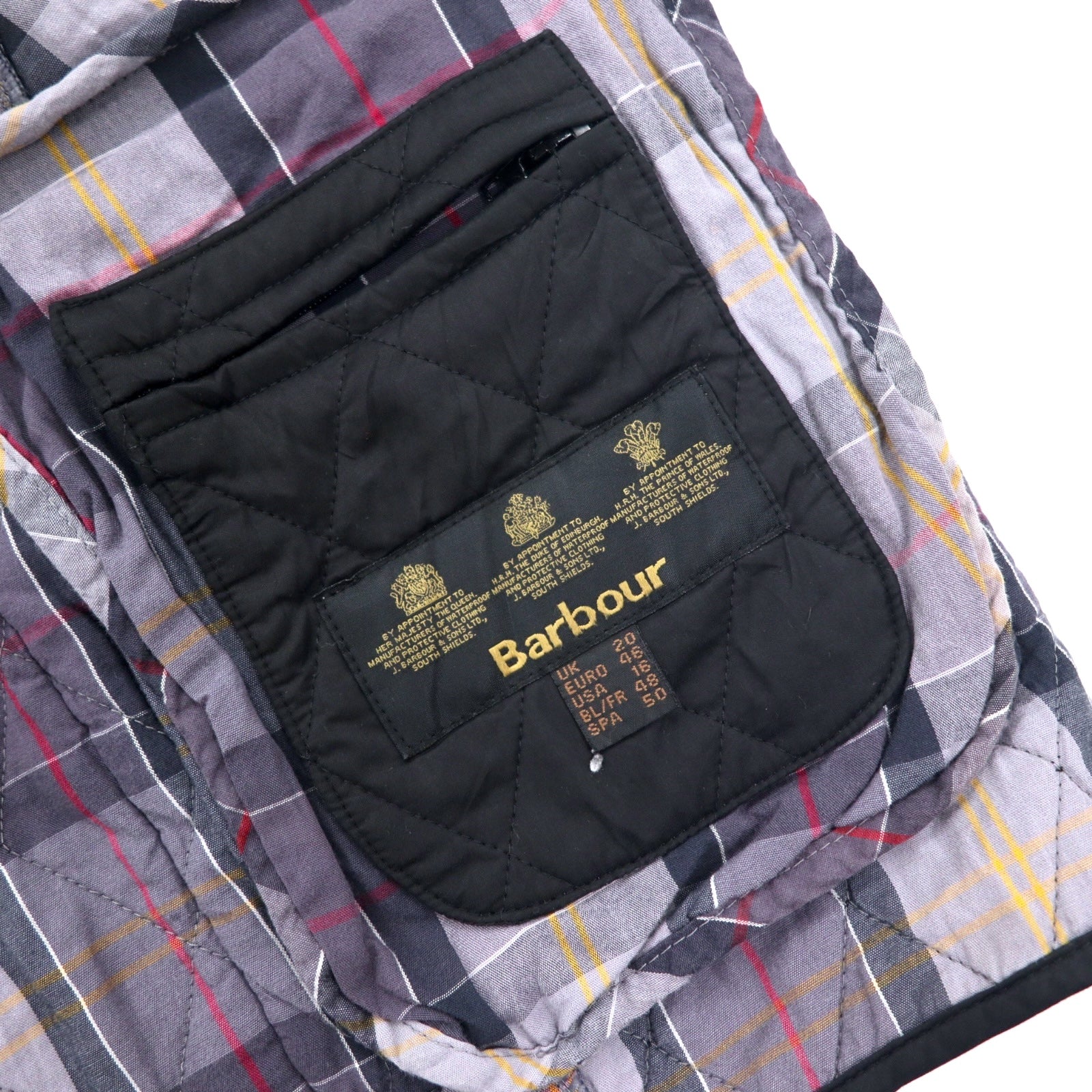 Barbour Giacca trapuntata XL Nera Poliestere Fodera a quadri CYNTHIA MATT QUILT JACKET L2359