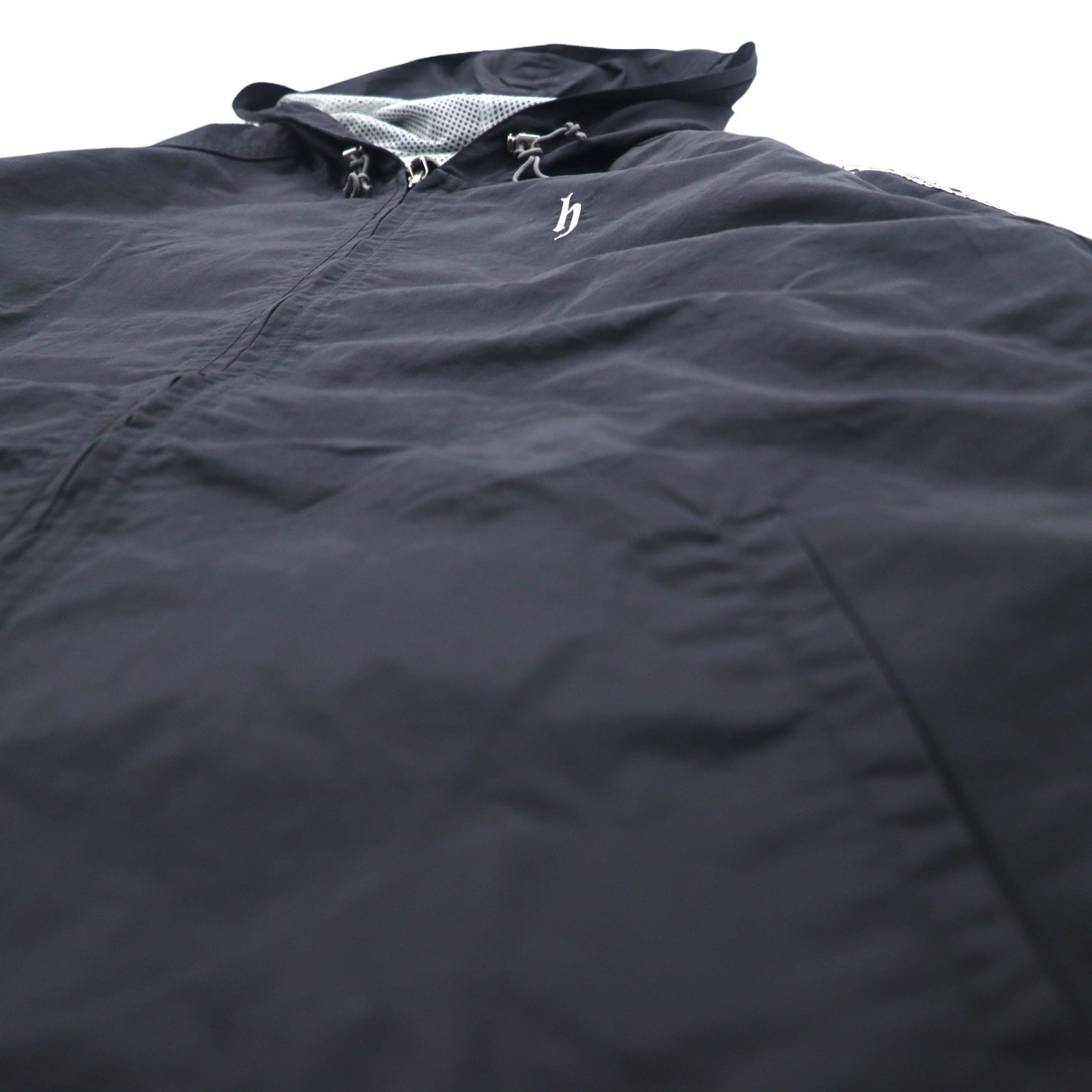 DJ Honda anni '90 Tech Jacket, parka in nylon, taglia M, nero, logo a nastro, TECH JACKET