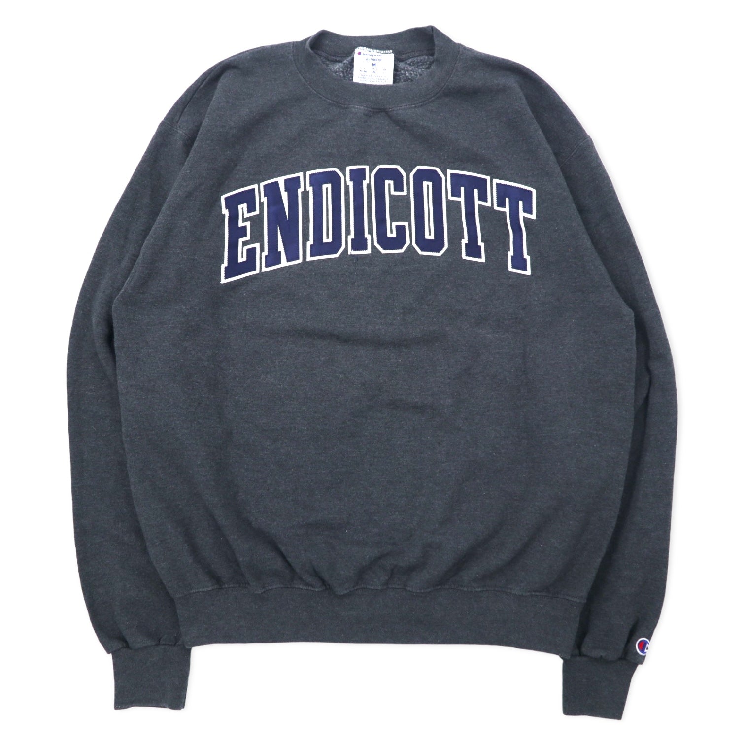 Champion ECO Felpa da college ricamata L grigio cotone ENDICOTT Logo ad arco