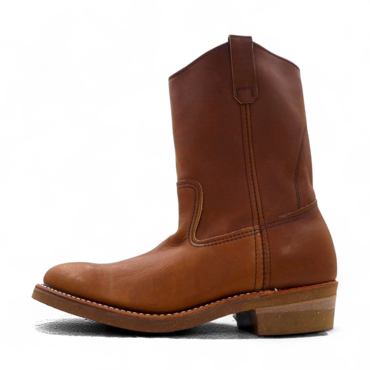 REDWING 89 USA made 80s 11 pollici PECOS stivali PeCOS 26.5cm pelle marrone 1155 Print Feather Tag Vertical Feather