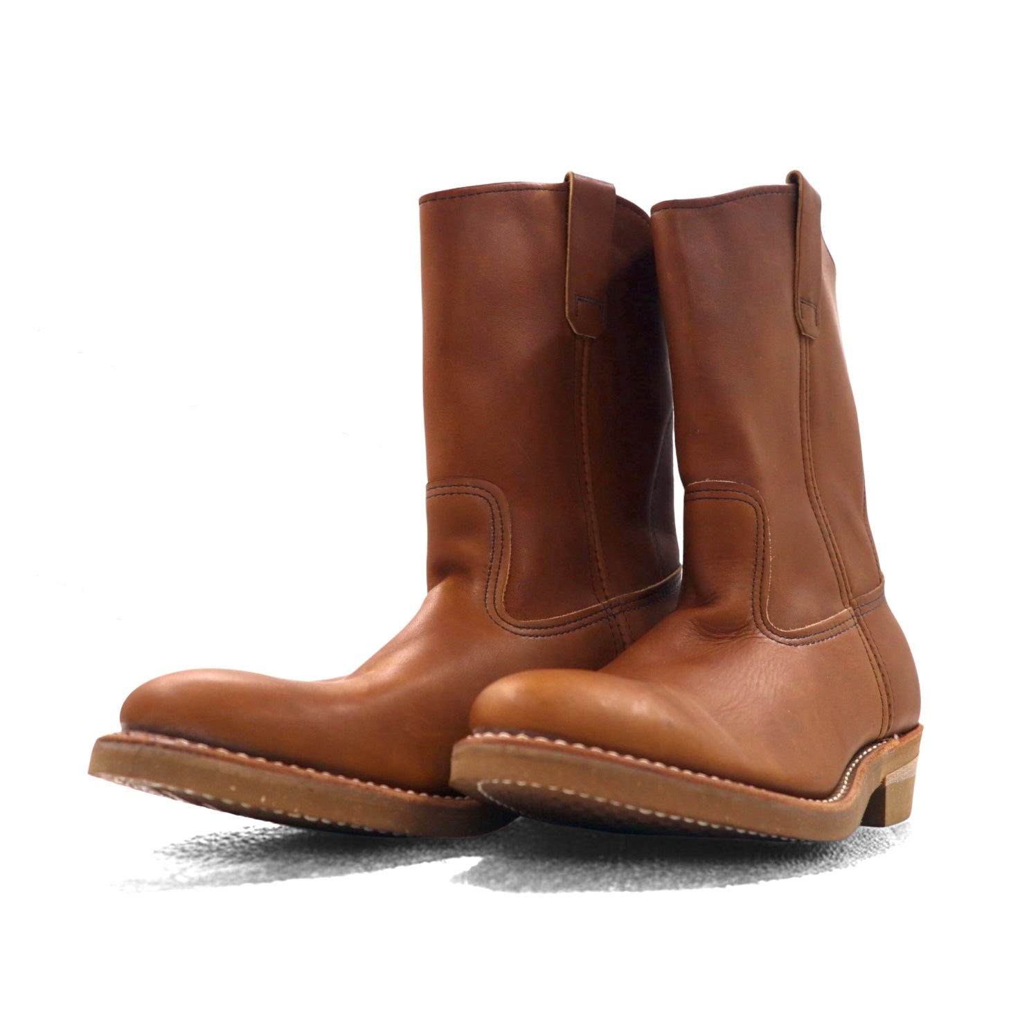 REDWING 89 USA made 80s 11 pollici PECOS stivali PeCOS 26.5cm pelle marrone 1155 Print Feather Tag Vertical Feather